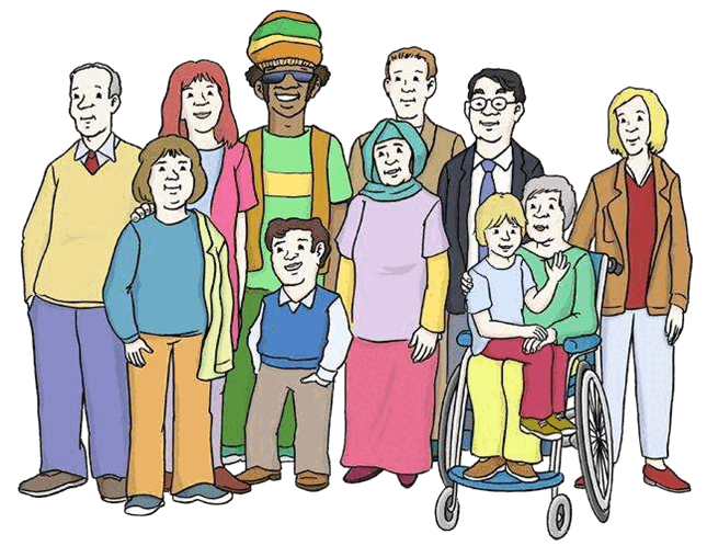 Eine diverse Gruppe von Leuten